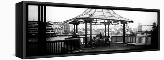 Moment of Life along the River Thames in London - The Tower Bridge in the background - London - UK-Philippe Hugonnard-Framed Stretched Canvas