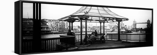 Moment of Life along the River Thames in London - The Tower Bridge in the background - London - UK-Philippe Hugonnard-Framed Stretched Canvas