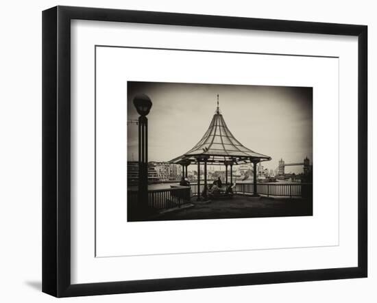 Moment of Life along the River Thames in London - The Tower Bridge in the background - London - UK-Philippe Hugonnard-Framed Art Print