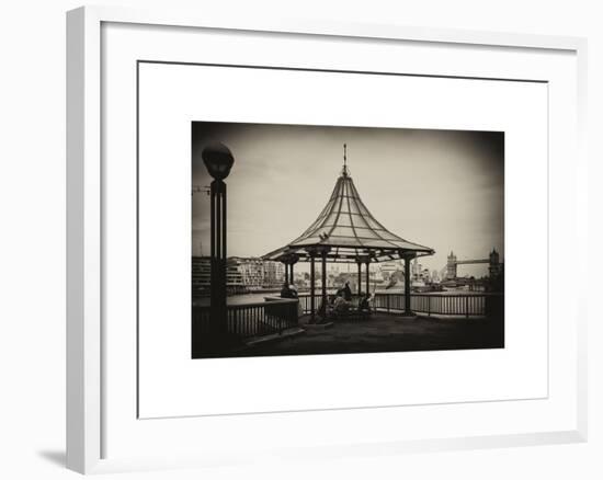 Moment of Life along the River Thames in London - The Tower Bridge in the background - London - UK-Philippe Hugonnard-Framed Art Print