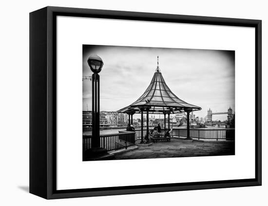 Moment of Life along the River Thames in London - The Tower Bridge in the background - London - UK-Philippe Hugonnard-Framed Stretched Canvas