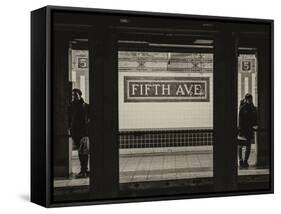 Moment of Life in NYC Subway Station to the Fifth Avenue - Manhattan - New York City-Philippe Hugonnard-Framed Stretched Canvas