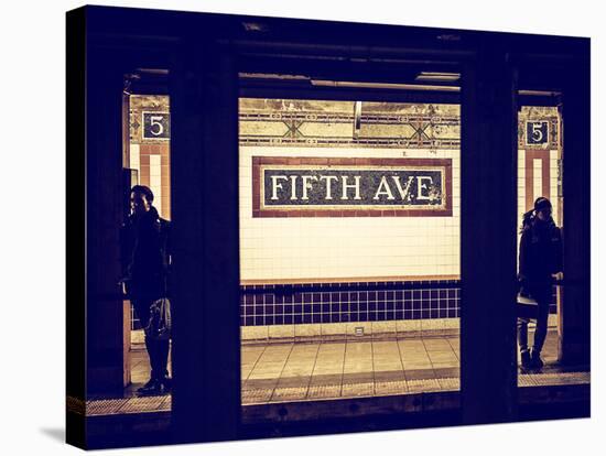 Moment of Life in NYC Subway Station to the Fifth Avenue - Manhattan - New York City-Philippe Hugonnard-Stretched Canvas