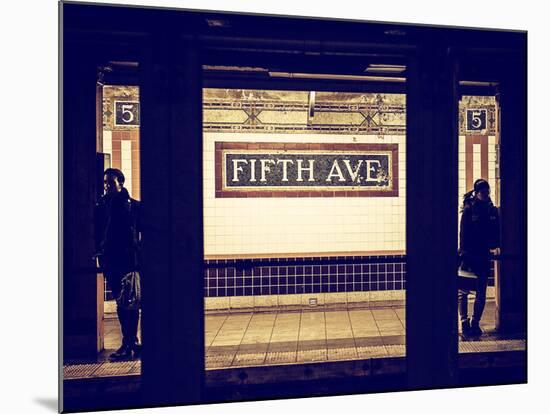 Moment of Life in NYC Subway Station to the Fifth Avenue - Manhattan - New York City-Philippe Hugonnard-Mounted Photographic Print