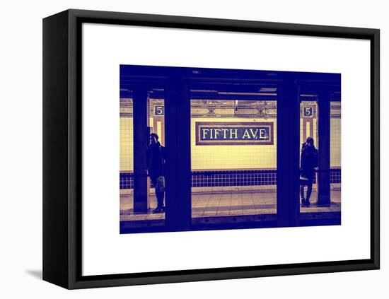 Moment of Life in NYC Subway Station to the Fifth Avenue - Manhattan - New York City-Philippe Hugonnard-Framed Stretched Canvas