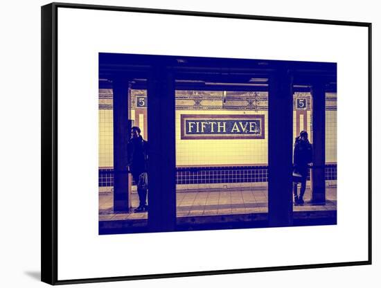 Moment of Life in NYC Subway Station to the Fifth Avenue - Manhattan - New York City-Philippe Hugonnard-Framed Stretched Canvas