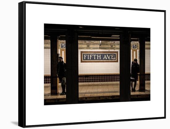 Moment of Life in NYC Subway Station to the Fifth Avenue - Manhattan - New York City-Philippe Hugonnard-Framed Stretched Canvas