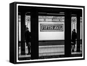 Moment of Life in NYC Subway Station to the Fifth Avenue - Manhattan - New York-Philippe Hugonnard-Framed Stretched Canvas