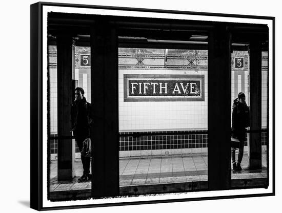 Moment of Life in NYC Subway Station to the Fifth Avenue - Manhattan - New York-Philippe Hugonnard-Framed Stretched Canvas