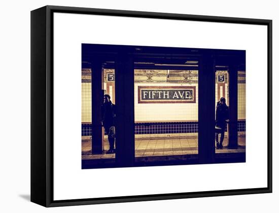 Moment of Life in NYC Subway Station to the Fifth Avenue - Manhattan - New York-Philippe Hugonnard-Framed Stretched Canvas