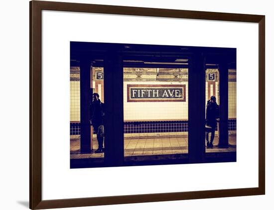 Moment of Life in NYC Subway Station to the Fifth Avenue - Manhattan - New York-Philippe Hugonnard-Framed Art Print