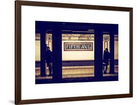 Moment of Life in NYC Subway Station to the Fifth Avenue - Manhattan - New York-Philippe Hugonnard-Framed Art Print