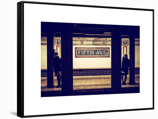 Moment of Life in NYC Subway Station to the Fifth Avenue - Manhattan - New York-Philippe Hugonnard-Framed Stretched Canvas