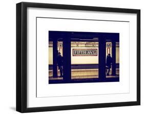 Moment of Life in NYC Subway Station to the Fifth Avenue - Manhattan - New York-Philippe Hugonnard-Framed Art Print