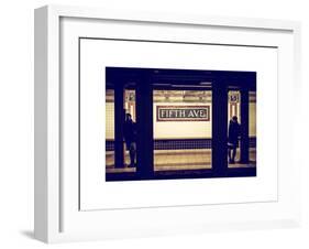 Moment of Life in NYC Subway Station to the Fifth Avenue - Manhattan - New York-Philippe Hugonnard-Framed Art Print