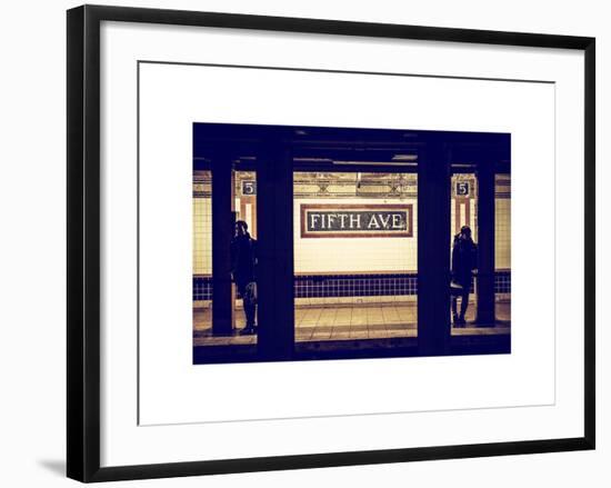 Moment of Life in NYC Subway Station to the Fifth Avenue - Manhattan - New York-Philippe Hugonnard-Framed Art Print