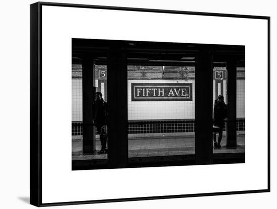 Moment of Life in NYC Subway Station to the Fifth Avenue - Manhattan - New York-Philippe Hugonnard-Framed Stretched Canvas