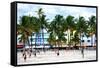 Moment of Life on Ocean Drive - Miami Beach - Florida - USA-Philippe Hugonnard-Framed Stretched Canvas