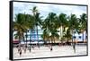 Moment of Life on Ocean Drive - Miami Beach - Florida - USA-Philippe Hugonnard-Framed Stretched Canvas