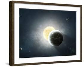 Moments before a Total Eclipse of the Sun-Stocktrek Images-Framed Photographic Print