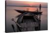 Moments of Life, on Gange's Shores, with Wooden Boat, Varanasi, Uttar Pradesh, India-ClickAlps-Stretched Canvas