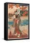Momiji to Onna-Utagawa Toyokuni-Framed Stretched Canvas