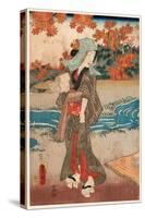 Momiji to Onna-Utagawa Toyokuni-Stretched Canvas