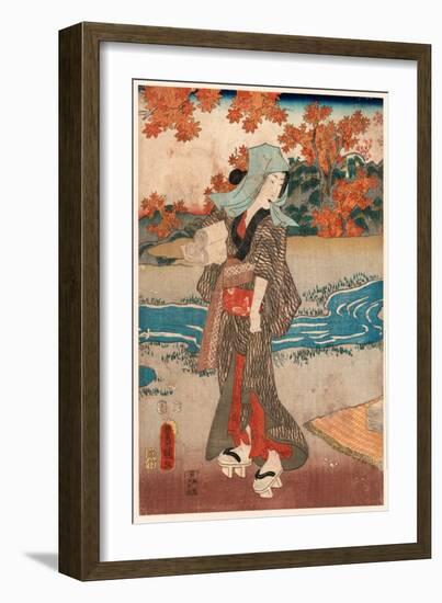 Momiji to Onna-Utagawa Toyokuni-Framed Giclee Print