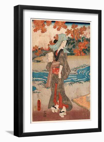 Momiji to Onna-Utagawa Toyokuni-Framed Giclee Print