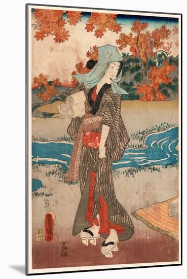 Momiji to Onna-Utagawa Toyokuni-Mounted Giclee Print