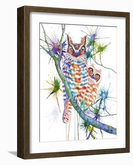 Momma and Baby Owl-Michelle Faber-Framed Giclee Print