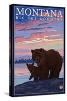 Momma Bear and Cub, Montana-Lantern Press-Stretched Canvas