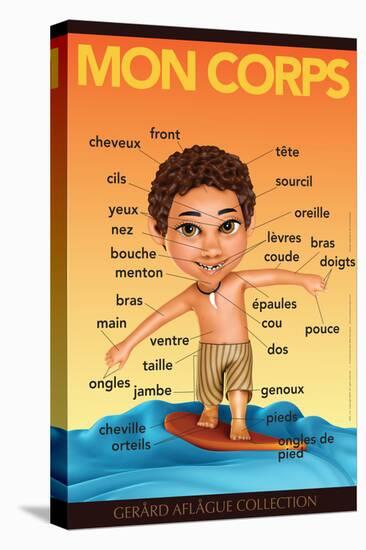 Mon Corps - My Body (Surfer Boy) in French-Gerard Aflague Collection-Stretched Canvas