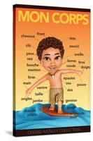 Mon Corps - My Body (Surfer Boy) in French-Gerard Aflague Collection-Stretched Canvas