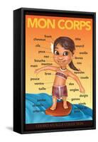 Mon Corps - My Body (Surfer Girl) in French-Gerard Aflague Collection-Framed Stretched Canvas