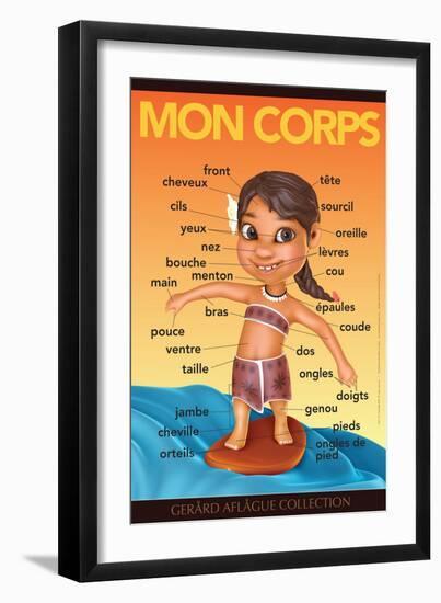 Mon Corps - My Body (Surfer Girl) in French-Gerard Aflague Collection-Framed Art Print