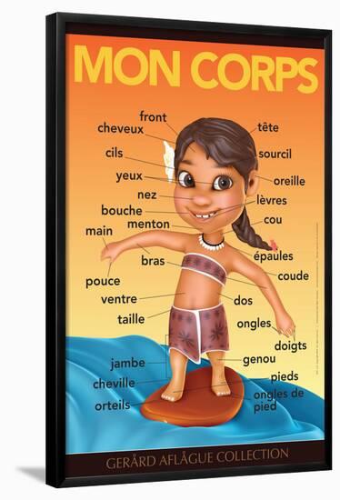 Mon Corps - My Body (Surfer Girl) in French-Gerard Aflague Collection-Framed Poster