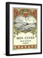 Mon Cuvier Wine Label - Europe-Lantern Press-Framed Art Print