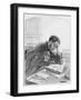 Mon Journal, Plate 2 from Les Toquades, 1858-Paul Gavarni-Framed Giclee Print