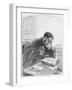 Mon Journal, Plate 2 from Les Toquades, 1858-Paul Gavarni-Framed Giclee Print