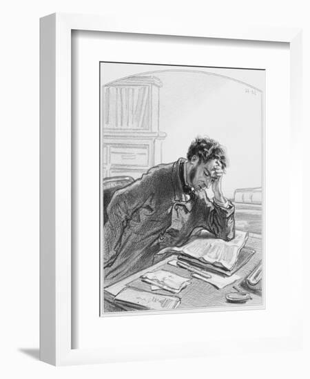 Mon Journal, Plate 2 from Les Toquades, 1858-Paul Gavarni-Framed Giclee Print