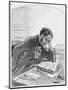 Mon Journal, Plate 2 from Les Toquades, 1858-Paul Gavarni-Mounted Giclee Print
