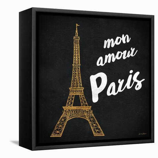 Mon Paris Gold I-Linda Baliko-Framed Stretched Canvas