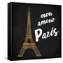 Mon Paris Gold I-Linda Baliko-Framed Stretched Canvas