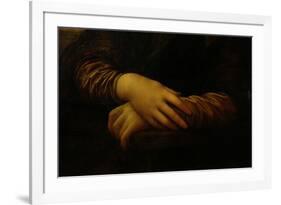 Mona Lisa, Detail of Her Hands, circa 1503-06-Leonardo da Vinci-Framed Premium Giclee Print