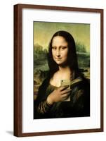 Mona Lisa Selfie Portrait-null-Framed Poster