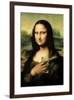 Mona Lisa Selfie Portrait-null-Framed Poster