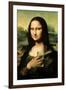 Mona Lisa Selfie Portrait-null-Framed Art Print