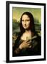 Mona Lisa Selfie Portrait-null-Framed Art Print