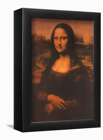 Mona Lisa Text-Leonardo da Vinci-Framed Mini Poster